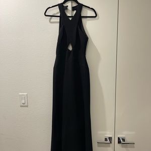 bcbgmaxazria black halter gown